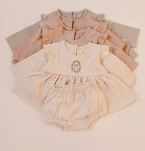 Load image into Gallery viewer, Beige Gracie Dress and Bloomers
